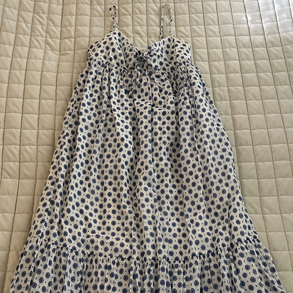 J. Crew Blue and White Patterned Dress